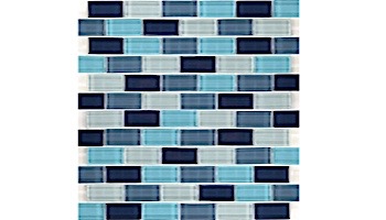 Artistry In Mosaics Crystal Series - Turquoise Cobalt Blue Blend Glass Tile | 1" x 1" | GC82323B3