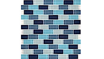 Artistry In Mosaics Crystal Series - Aqua Blend Glass Tile | 1" x 2" | GC82348T2