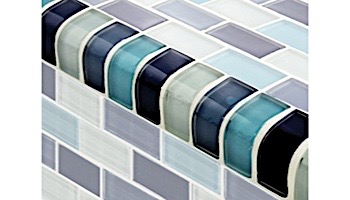 Artistry In Mosaics Crystal Series - Trim Aqua Blend Glass Tile | TRIM-GC82348T2