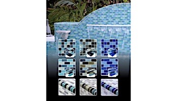 Artistry In Mosaics Crystal Series - Trim Aqua Blend Glass Tile | TRIM-GC82348T2