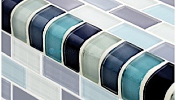 Artistry In Mosaics Crystal Series - Trim Aqua Blend Glass Tile | TRIM-GC82348T2