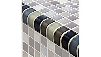 Artistry In Mosaics Crystal Series - Trim Black Charcoal Gray Taupe Blend Glass Tile | TRIM-GC82348K1