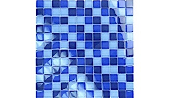 Artistry In Mosaics Crystal Series - Turquoise Blue Blend Glass Tile | 1" x 1" | GC82323T1