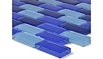 Artistry In Mosaics Crystal Series - Cobalt Blue Blend Glass Tile | 1" x 2" | GC82348B2
