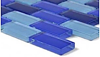 Artistry In Mosaics Crystal Series - Cobalt Blue Blend Glass Tile | 1" x 2" | GC82348B2