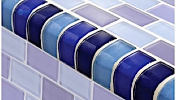 Artistry In Mosaics Crystal Series - Trim Cobalt Blue Blend Glass Tile | TRIM-GC82348B2