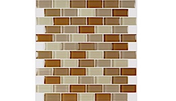 Artistry In Mosaics Crystal Series - Khaki Tan Blend Glass Tile | 1" x 2" | GC82348N1