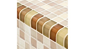 Artistry In Mosaics Crystal Series - Trim Khaki Tan Blend Glass Tile | TRIM-GC82348N1