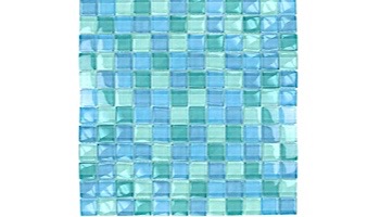 Artistry In Mosaics Crystal Series - Trim Turquoise Blue Blend Glass Tile | TRIM-GC82348T1