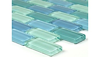 Artistry In Mosaics Crystal Series - Turquoise Blue Blend Glass Tile | 1" x 2" | GC82348T1