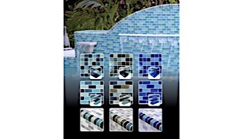 Artistry In Mosaics Crystal Series - Turquoise Cobalt Blue Blend Glass Tile | 1" x 1" | GC82323B3