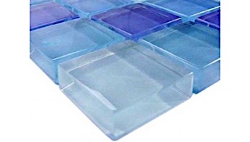 Artistry In Mosaics Crystal Series - Turquoise Cobalt Blue Blend Glass Tile | 1" x 1" | GC82323B3