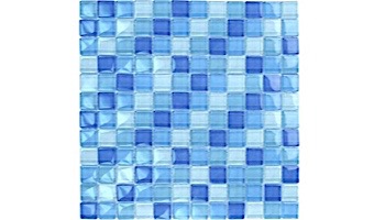 Artistry In Mosaics Crystal Series - Aqua Blend Glass Tile | 1" x 2" | GC82348T2