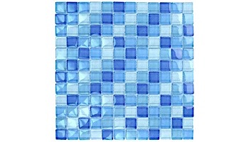 Artistry In Mosaics Crystal Series - Turquoise Cobalt Blue Blend Glass Tile | 1" x 1" | GC82323B3