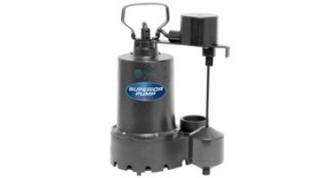 Superior Pump Cast Iron Submersible Sump Pump | Side Discharge | 2760 GPH 1/3 HP 25-Foot Cord | 92349