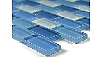 Artistry In Mosaics Crystal Series - Turquoise Cobalt Blue Blend Glass Tile | 1" x 2" | GC82348B3