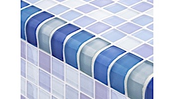 Artistry In Mosaics Crystal Series - Trim Turquoise Cobalt Blue Blend Glass Tile | TRIM-GC82348B3
