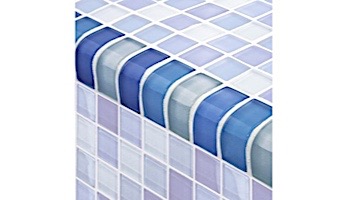 Artistry In Mosaics Crystal Series - Trim Turquoise Cobalt Blue Blend Glass Tile | TRIM-GC82348B3