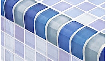 Artistry In Mosaics Crystal Series - Trim Turquoise Cobalt Blue Blend Glass Tile | TRIM-GC82348B3