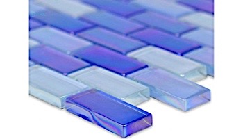 Artistry In Mosaics Crystal Iridescent - Bright Blue Blend Glass Tile | 1" x 2" | GC82348B7