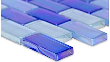 Artistry In Mosaics Crystal Iridescent - Bright Blue Blend Glass Tile | 1" x 2" | GC82348B7