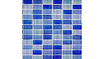 Artistry In Mosaics Crystal Iridescent Sky Blue Blend Glass Tile | 1x2 | GC82348B8