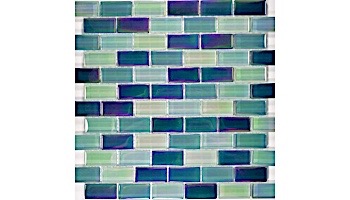 Artistry In Mosaics Crystal Iridescent - Bright Blue Blend Glass Tile | 1" x 2" | GC82348B7