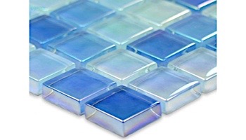 Artistry In Mosaics Crystal Iridescent - Sky Blue Blend Glass Tile | 1" x 1" | GC82323B8