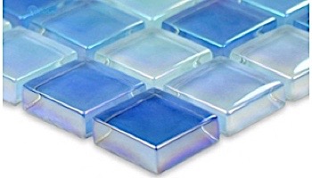 Artistry In Mosaics Crystal Iridescent - Sky Blue Blend Glass Tile | 1" x 1" | GC82323B8