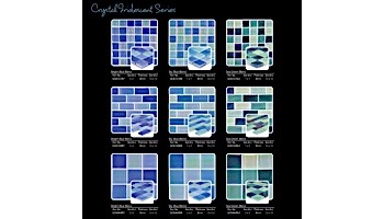 Artistry In Mosaics Crystal Iridescent - Sky Blue Blend Glass Tile | 1" x 1" | GC82323B8