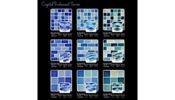 Artistry In Mosaics Crystal Iridescent Sky Blue Blend Glass Tile | 1x2 | GC82348B8