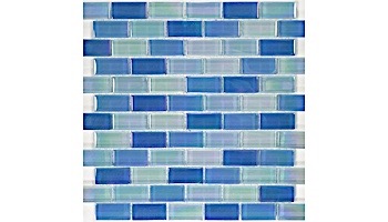 Artistry In Mosaics Crystal Iridescent - Sea Green Blend Glass Tile | 1" x 2" | GC82348G3