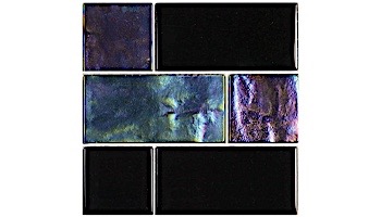 Artistry In Mosaics Twilight Series Trim Glass Tile | Black Mixed | TRIM-GT8M4896K5