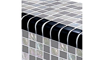 Artistry In Mosaics Twilight Series Trim Glass Tile | Black Mixed | TRIM-GT8M4896K5