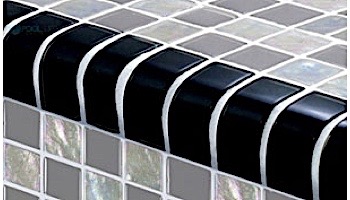 Artistry In Mosaics Twilight Series Trim Glass Tile | Black | TRIM-GT82348K5