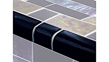 Artistry In Mosaics Twilight Series Trim Glass Tile | Black Mixed | TRIM-GT8M4896K5