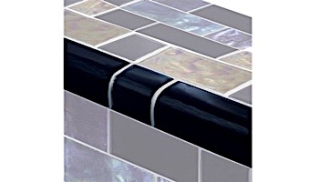 Artistry In Mosaics Twilight Series Trim Glass Tile | Black | TRIM-GT82348K5