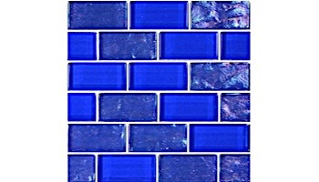 Artistry In Mosaics Twilight Series 1x2 Glass Tile | Royal Blue Brick | GT82348B9