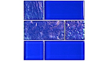 Artistry In Mosaics Twilight Series Trim Glass Tile | Royal BLue Mixed | TRIM-GT8M4896B9