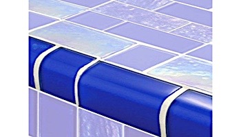 Artistry In Mosaics Twilight Series Trim Glass Tile | Royal BLue Mixed | TRIM-GT8M4896B9