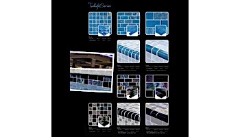 Artistry In Mosaics Twilight Series Trim Glass Tile | Royal BLue Mixed | TRIM-GT8M4896B9