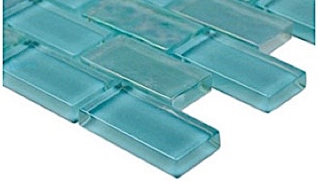 Artistry In Mosaics Twilight Series 1x2 Glass Tile | Turquoise Brick | GT82348T4