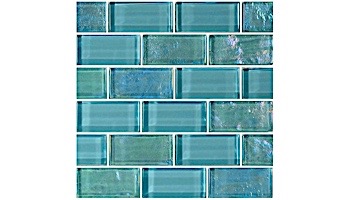 Artistry In Mosaics Twilight Series Trim Glass Tile | Turquoise Mixed | TRIM-GT8M4896T4