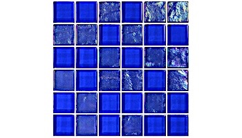 Artistry In Mosaics Twilight Series Trim Glass Tile | Royal BLue Mixed | TRIM-GT8M4896B9