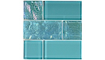 Artistry In Mosaics Twilight Series Trim Glass Tile | Turquoise Mixed | TRIM-GT8M4896T4