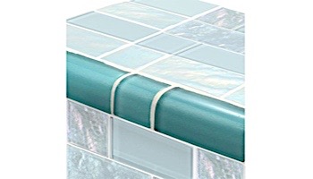 Artistry In Mosaics Twilight Series Trim Glass Tile | Turquoise Mixed | TRIM-GT8M4896T4