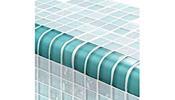 Artistry In Mosaics Twilight Series Trim Glass Tile | Turquoise Mixed | TRIM-GT8M4896T4