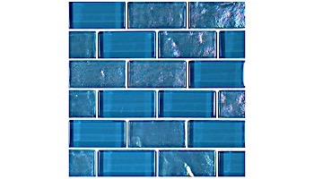 Artistry In Mosaics Twilight Series 1x2 Glass Tile | Azure Brick | GT82348B12