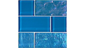 Artistry In Mosaics Twilight Series Trim Glass Tile | Azure | TRIM-GT82348B12