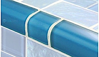 Artistry In Mosaics Twilight Series Trim Glass Tile | Azure Mixed | TRIM-GT8M4896B12